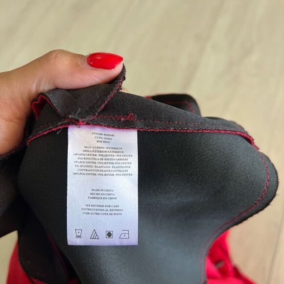 KUT FROM THE KLOTH Size Large  Red Faux Suede Drape Moto Jacket Women's - Picture 7 of 9